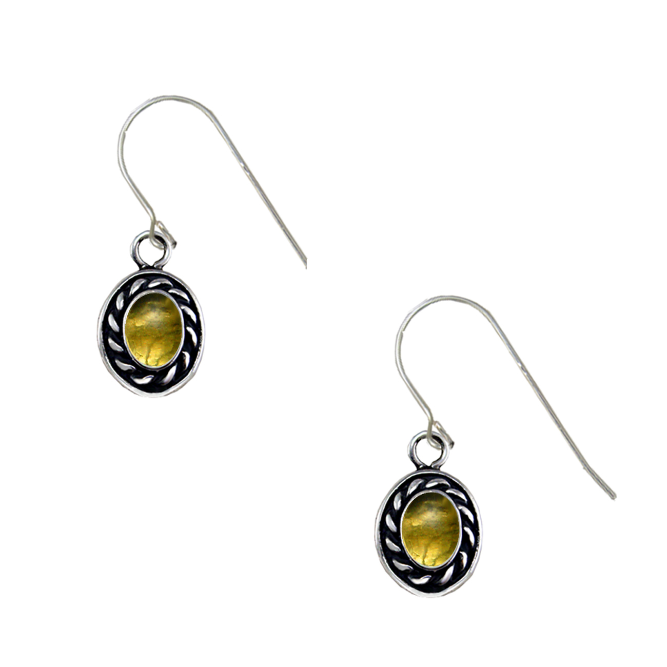 Sterling Silver Little Citrine Gemstone Drop Dangle Earrings